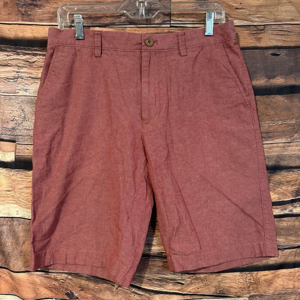 JCrew Rivington Shorts Mens 31 31w Red Pink Chambray Cotton Casual Chino Summer